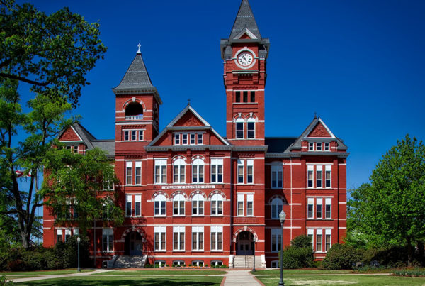 red building with clock tower 207692