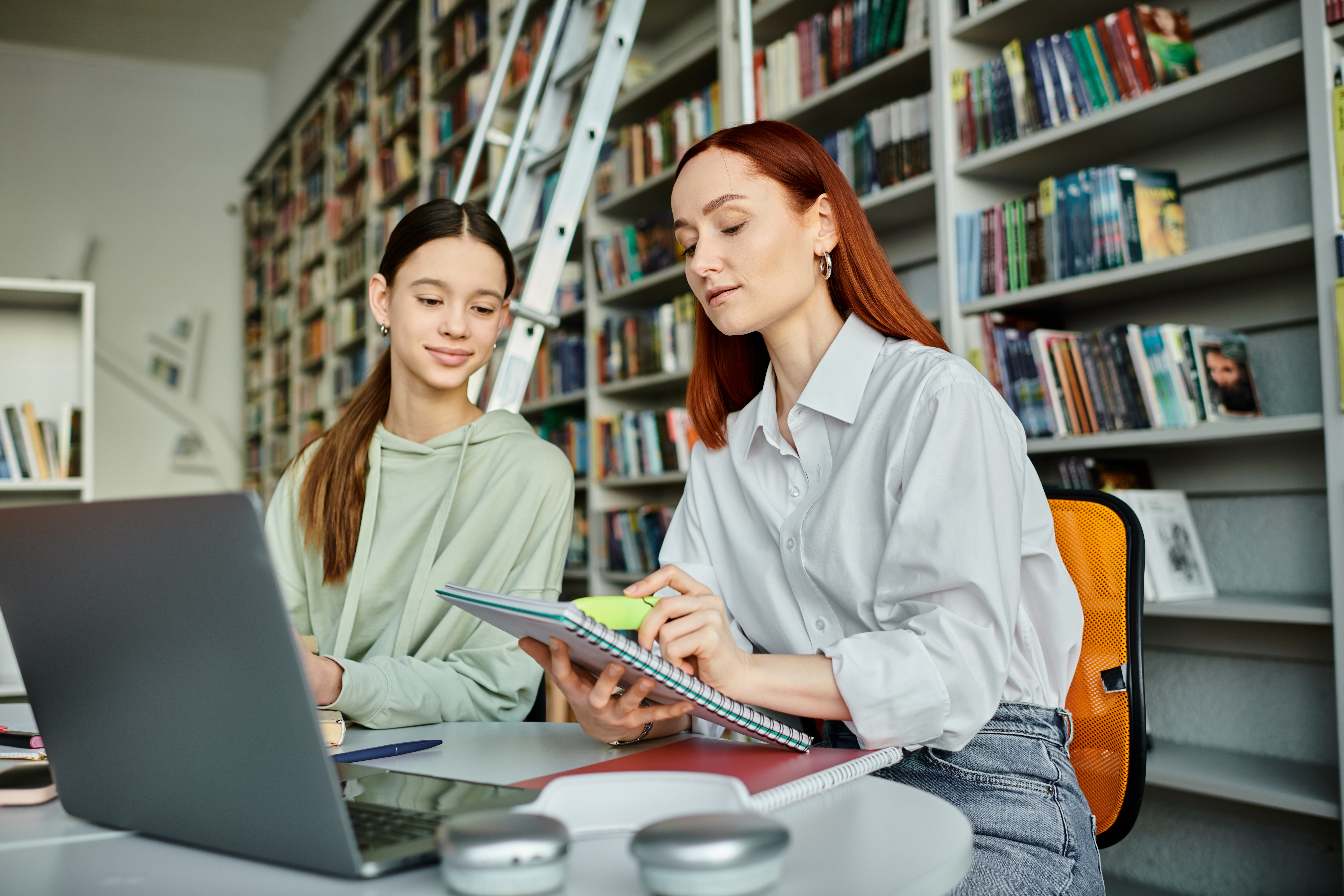Students work on assignments at library
