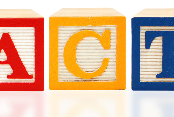 American,College,Test,Act,Alphabet,Blocks,Over,White,Background.